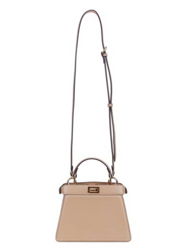 Peekaboo I See You Leather Tote Bag Beige - FENDI - BALAAN 4