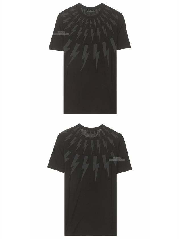 Multi Thunder Men's Short Sleeve T-Shirt Black - NEIL BARRETT - BALAAN.