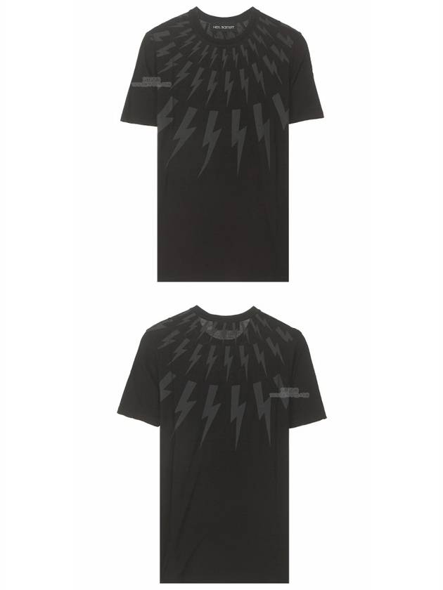 Multi Thunder Men's Short Sleeve T-Shirt Black - NEIL BARRETT - BALAAN 6