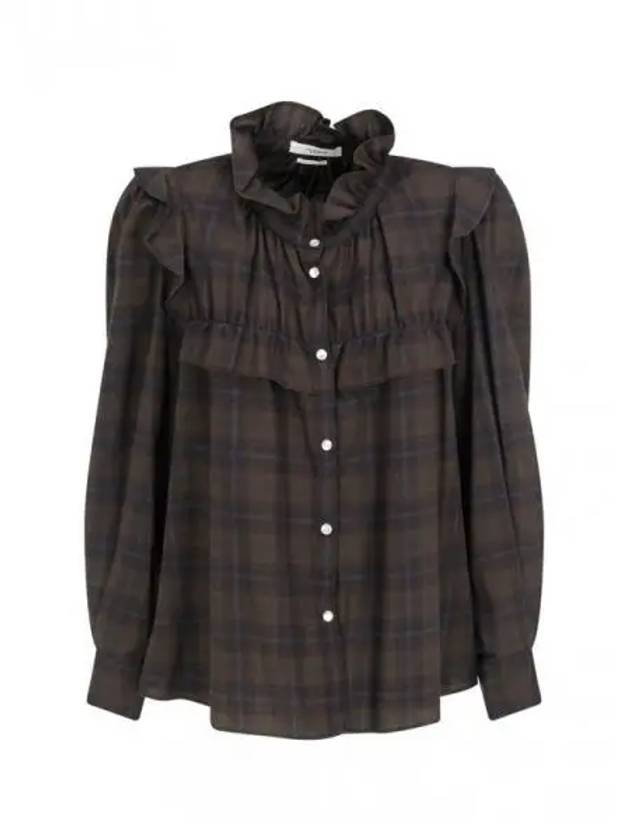 Women s ruffle blouse dark gray CH0617 22A026E - ISABEL MARANT - BALAAN 1