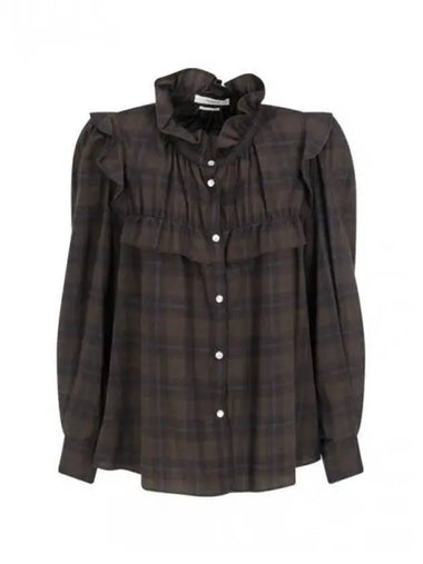 Women s ruffle blouse dark gray CH0617 22A026E - ISABEL MARANT - BALAAN 1