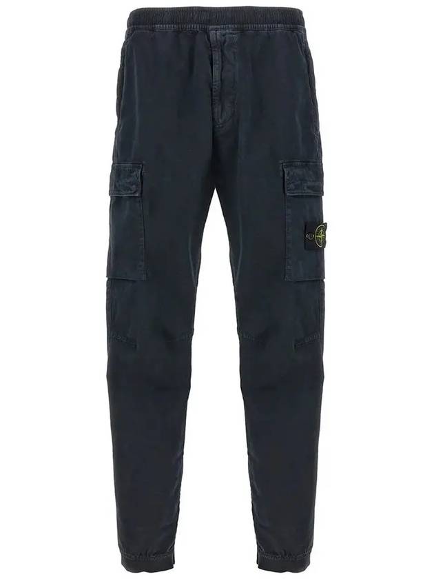 Stretch Cotton Cargo Straight Pants Navy - STONE ISLAND - BALAAN 2