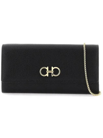 Gancini Chain Long Wallet Black - SALVATORE FERRAGAMO - BALAAN 2