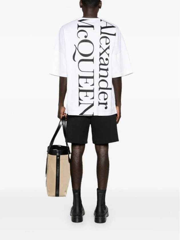 Logo Print Cotton Short Sleeve T-Shirt White - ALEXANDER MCQUEEN - BALAAN 3