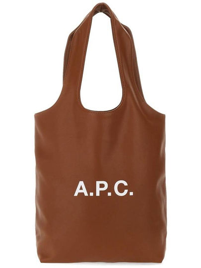 Ninon Small Recycled Leather Tote Bag Brown - A.P.C. - BALAAN 2