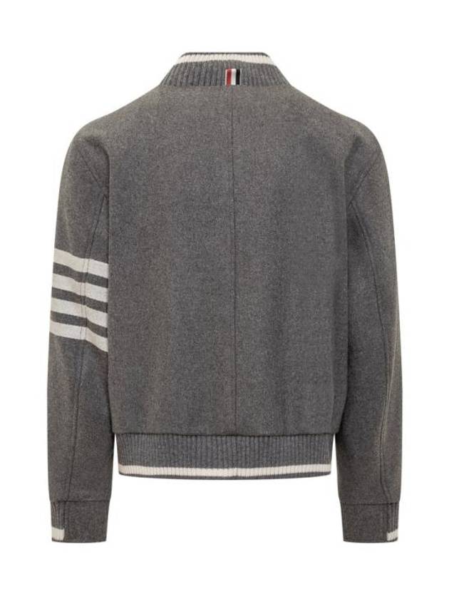 4 Bar Stripe Bomber Jacket Grey - THOM BROWNE - BALAAN 3