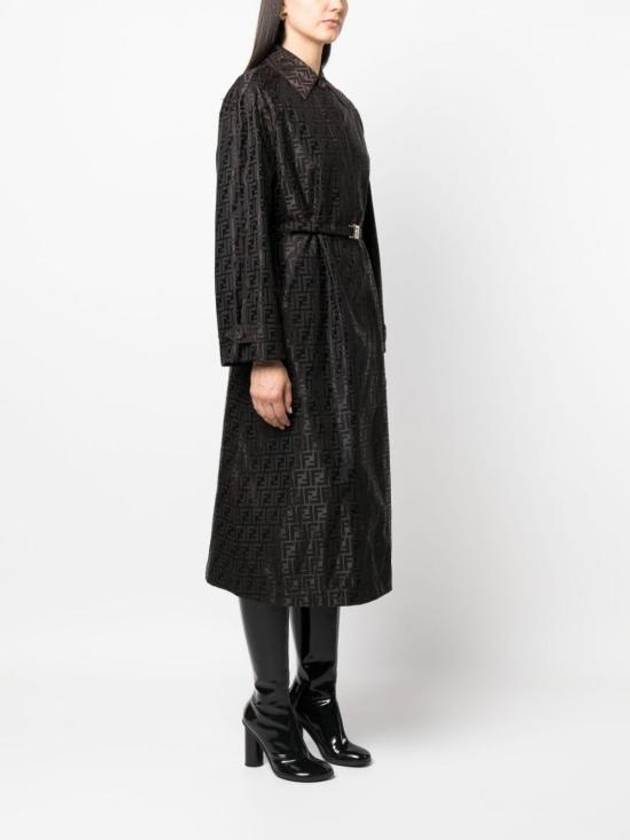 Cotton Blend Trench Coat Black - FENDI - BALAAN 5