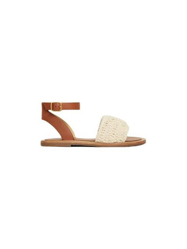 Triomphe Maccram Lympia Sandals Brown - CELINE - BALAAN 1