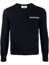 Men's Stripe Wool Knit Top Navy - THOM BROWNE - BALAAN 1