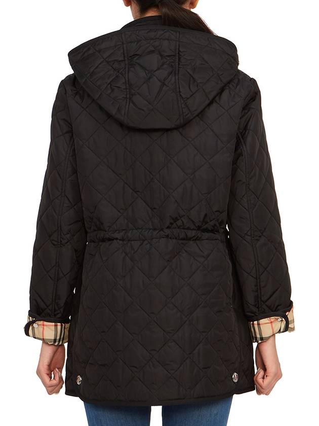 Diamond Quilted Long Nylon Jacket Black - BURBERRY - BALAAN 8