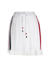 side three-color striped dropback mini pleated skirt white - THOM BROWNE - BALAAN.