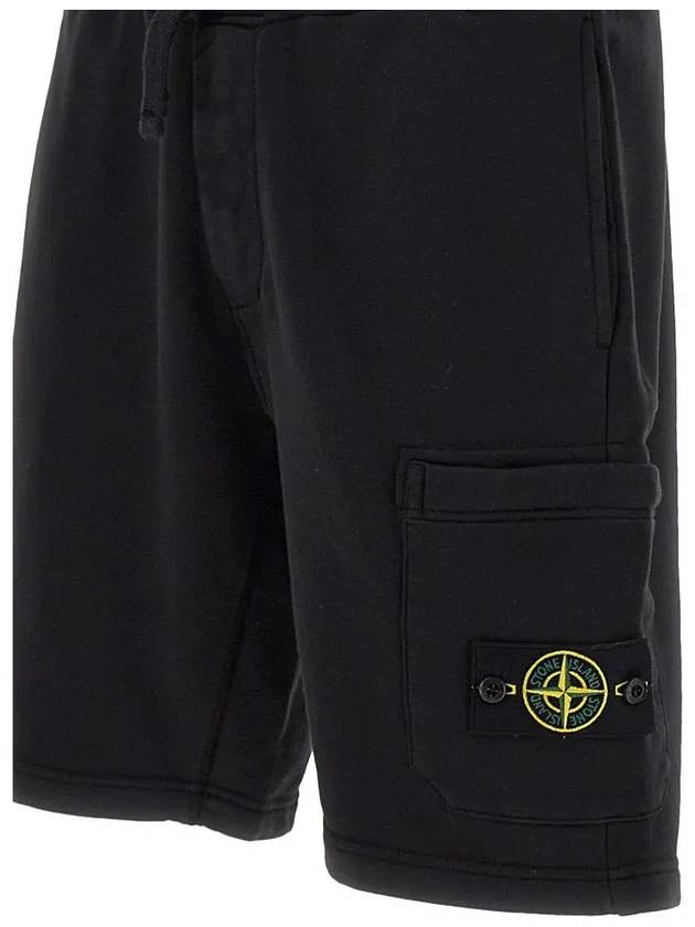 Wappen Patch Pocket Drawstring Shorts Black - STONE ISLAND - BALAAN 5