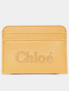 Sense Embroidered Logo Calfskin Card Wallet Yellow - CHLOE - BALAAN 3