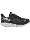 Clifton 9 Wide Low Top Sneakers Black - HOKA ONE ONE - BALAAN 2