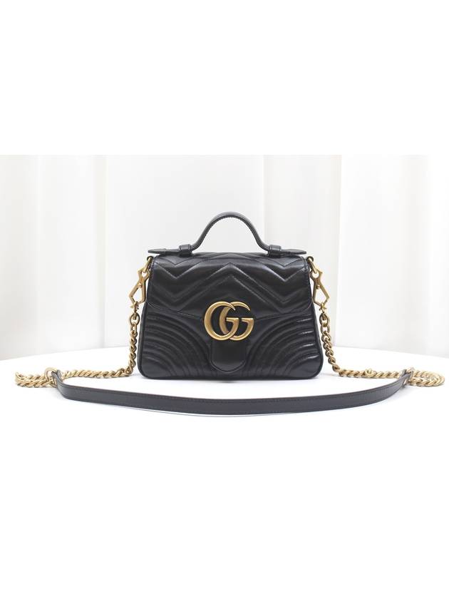 GG Marmont Mini Top Handle Bag Black 547260 - GUCCI - BALAAN 1