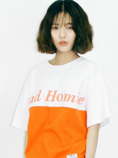 Bad Homie Back Transfer Printing Overfit Short Sleeve T-Shirt Orange - CODE I'M - BALAAN 1