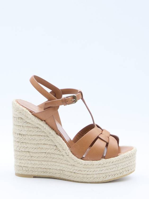 Tribute Espadrille Wedge Heel Brown - SAINT LAURENT - BALAAN 2