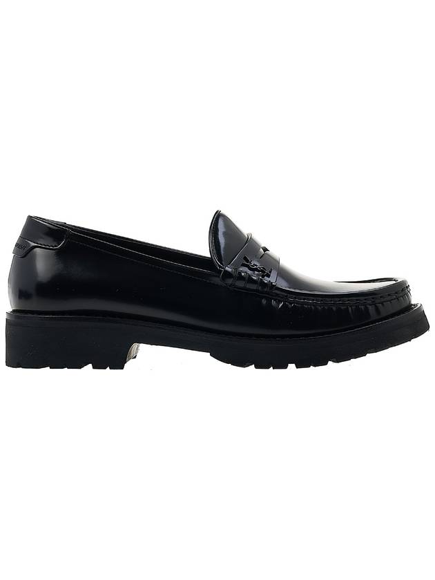 Monogram Leather Loafers Black - SAINT LAURENT - BALAAN 3