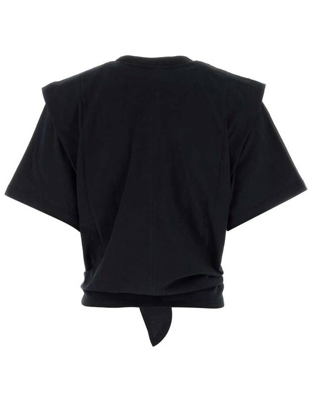 Women's Zelikia Cotton Crop Short Sleeve T-Shirt Black - ISABEL MARANT - BALAAN 3