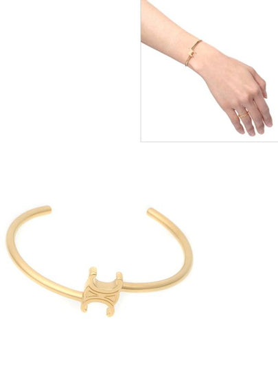 Triomphe Asymmetric Cuff Brass Bracelet Gold - CELINE - BALAAN 2