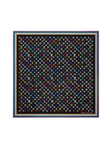 Monogram Multicolor Square 90 Silk Scarf Black - LOUIS VUITTON - BALAAN 1