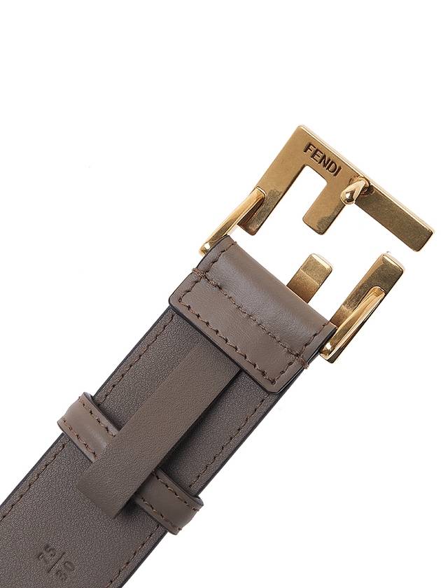 FF stud buckle leather belt brown - FENDI - BALAAN 8