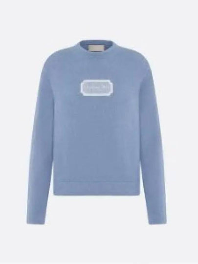 Couture Embroidered Cashmere Jersey Knit Top Blue - DIOR - BALAAN 2