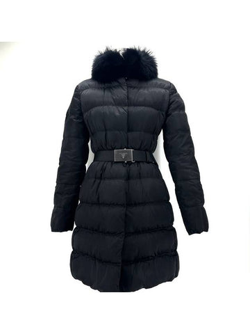 Women s Belt Fur Long Padded Jumper - PRADA - BALAAN 1