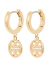 Miller Huggie Hoop Earrings Gold - TORY BURCH - BALAAN 3