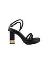 Baguette Criss Cross Strap Sandals Heel Black - FENDI - BALAAN 2