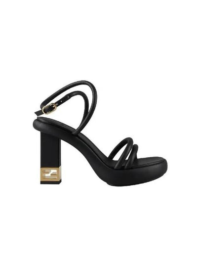 Baguette Criss Cross Strap Sandals Heel Black - FENDI - BALAAN 2