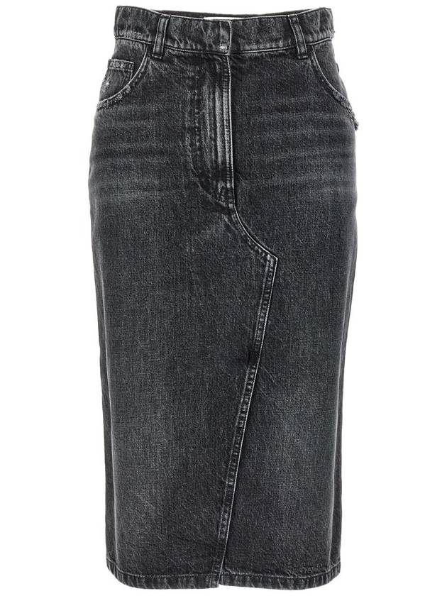 Nude Denim Skirt - NUDE - BALAAN 1