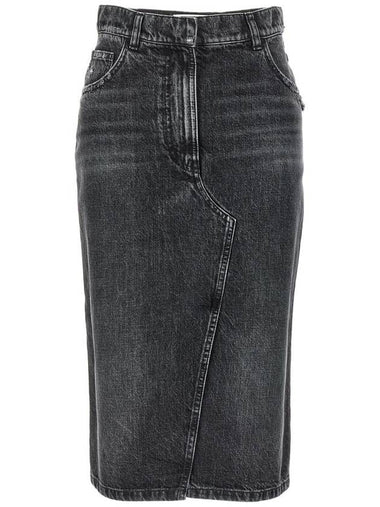 Nude Denim Skirt - NUDE - BALAAN 1