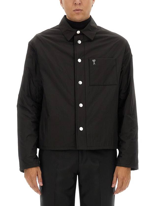 De Coeur Padded Shirt Jacket Black - AMI - BALAAN 2