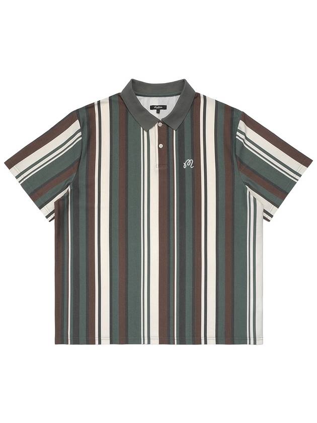 Health Seekers Golfers Collar Striped T Shirt GREEN - MALBON GOLF - BALAAN 1