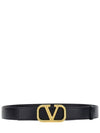 V Logo Leather Belt Black - VALENTINO - BALAAN 2