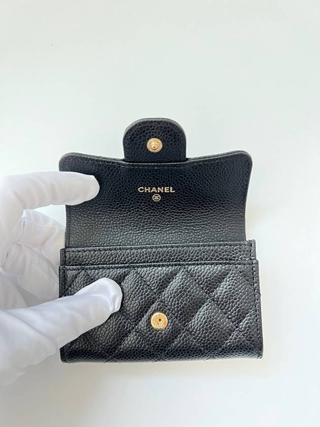 Classic Grained Calfskin Card Wallet Black - CHANEL - BALAAN 6