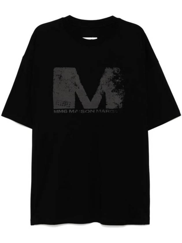 Logo Print Short Sleeve T-Shirt Black - MAISON MARGIELA - BALAAN 2