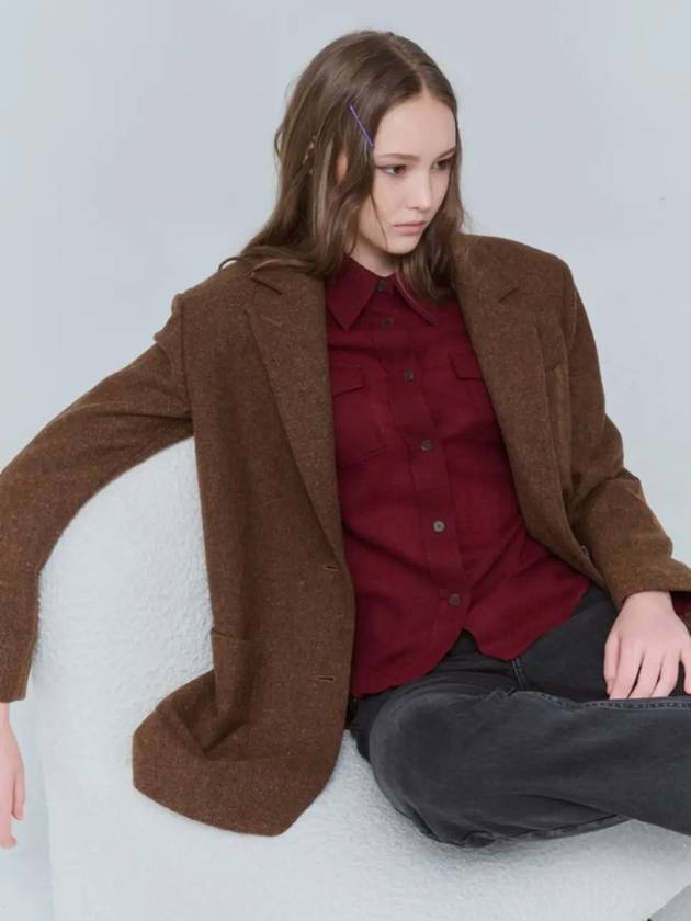 Overfit half coat wool single jacket brown 0150 - VOYONN - BALAAN 8