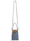 Mon Tresor FF Logo Denim Bucket Bag Light Blue - FENDI - BALAAN 7