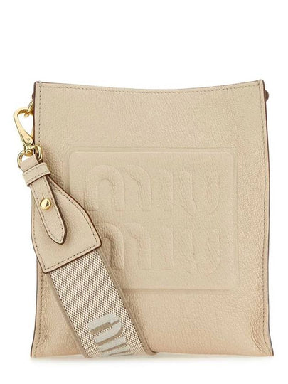 Madras Leather Shoulder Bag Raw White - MIU MIU - BALAAN 2