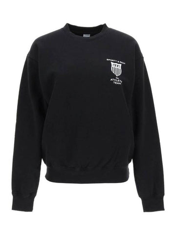 Emblem Logo Print Sweatshirt Black - SPORTY & RICH - BALAAN 1