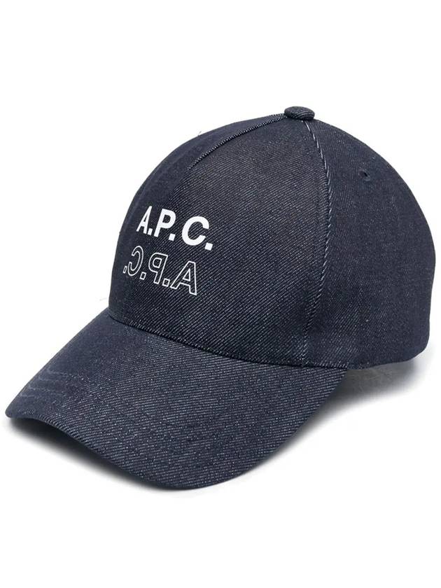 Logo Print Cotton Ball Cap Blue - A.P.C. - BALAAN 3