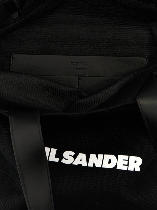 Logo Canvas Tote Bag Black - JIL SANDER - BALAAN 5