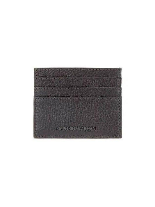 ARMANI 30 9 29 Men s Grained Leather Card Holder Charcoal Gray 271688 - EMPORIO ARMANI - BALAAN 1