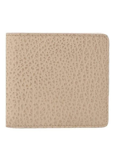 Stitched Leather Bifold Half Wallet Beige - MAISON MARGIELA - BALAAN 1