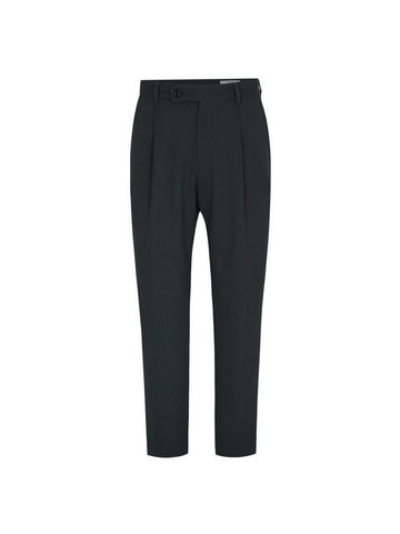 Men's Tapered One-Tuck Set-up Pants Dark Green SW21EPA01DG - SOLEW - BALAAN 1