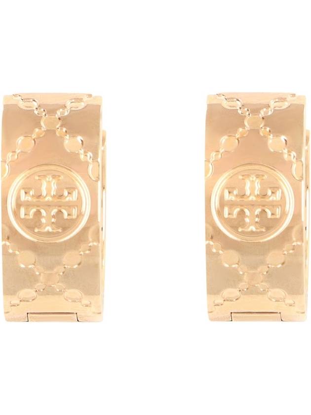 Monogram Hoop Earrings Gold - TORY BURCH - BALAAN 3