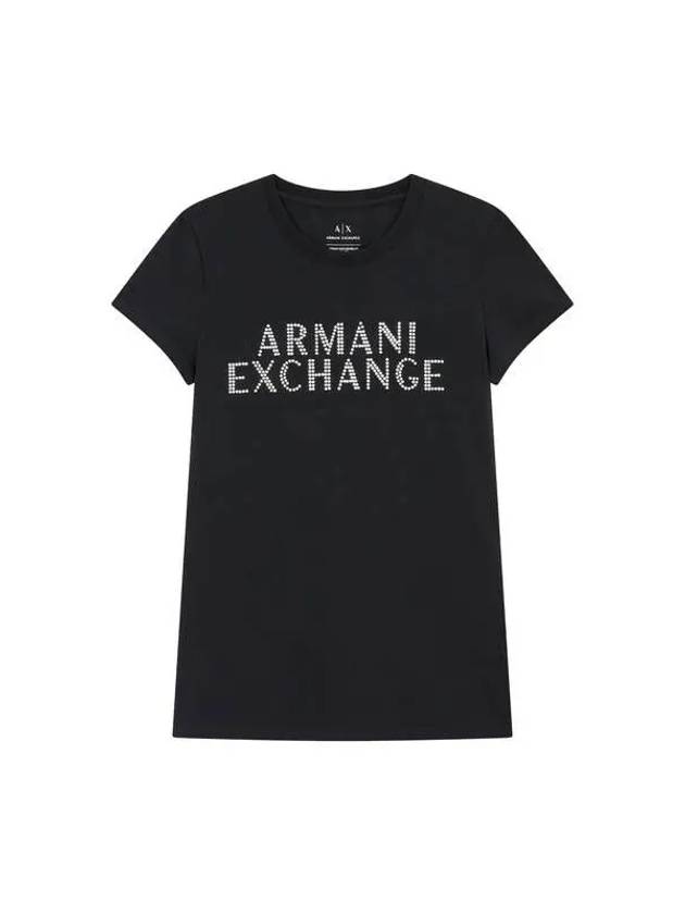 Women s Dot Logo Short Sleeve T Shirt Black 271649 - ARMANI EXCHANGE - BALAAN 1