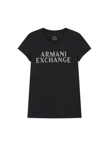 Women s Dot Logo Short Sleeve T Shirt Black 271649 - ARMANI EXCHANGE - BALAAN 1